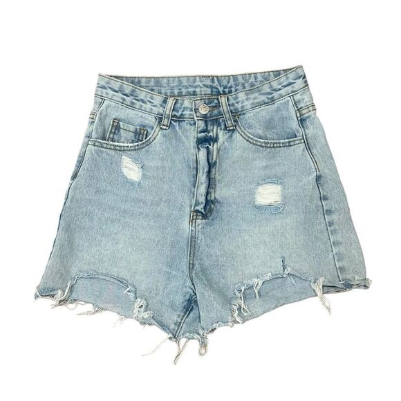 High Waist 90s Boyfriend Fit Shorts - Picture 1 of 4